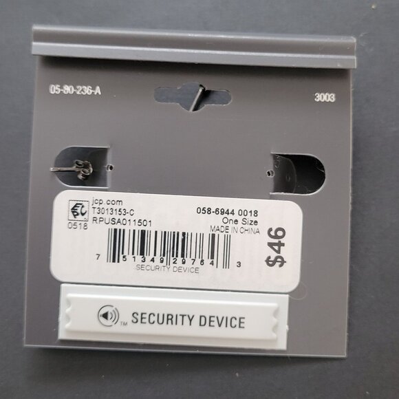 Sterling Silver Treasures Crystal Hoop Earrings With Secure Back Closure - Picture 4 of 4